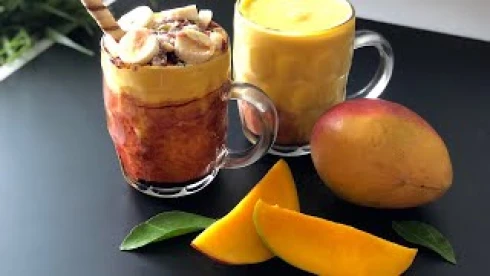 موز حليب منجا عسل مكسرات قشطة عربي